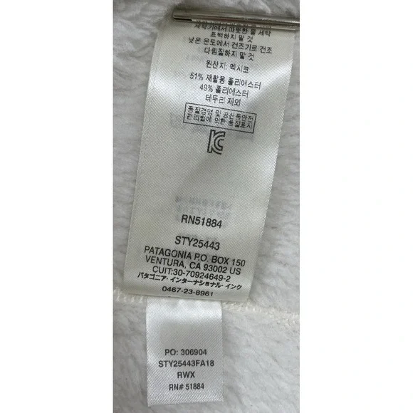 Patagonia Re-Tool Snap-T Fleece Pullover White Women's Medium - Picture 8 of 8